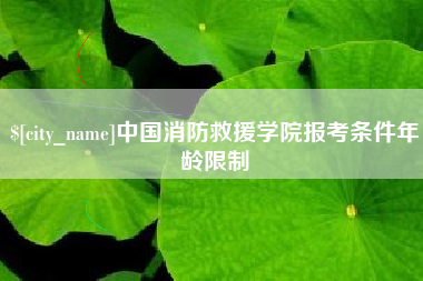 武汉中国消防救援学院报考条件年龄限制