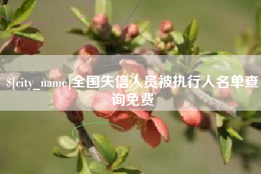 武汉全国失信人员被执行人名单查询免费