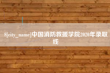 武汉中国消防救援学院2020年录取线
