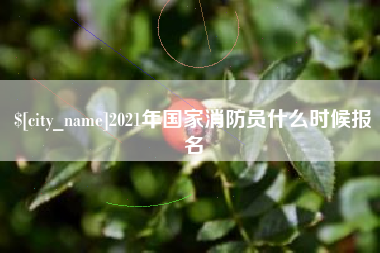 武汉2021年国家消防员什么时候报名