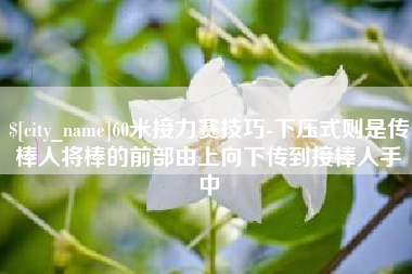 武汉60米接力赛技巧-下压式则是传棒人将棒的前部由上向下传到接棒人手中